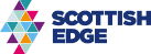 logo for the company scottish edge (blue text on see through background)