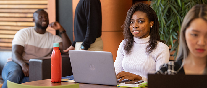 Students studying in the Library