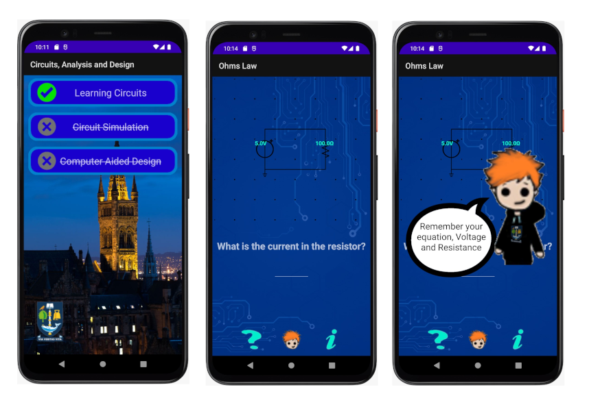 Gamifying Electronics Engineering screenshots on phone screen