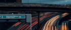 Cars on the M8 Motorway at night