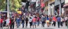 Street full of people walking in Brazil