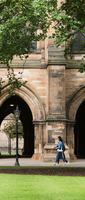 Students walking near the cloisters