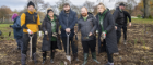 Volunteers planting the Tiny Forest at Garscube