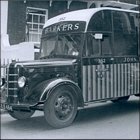 Photograph of a typical John Barker Van.  Example of the fleet of Delivery Vans in current use by the Company, for forwarding of customers’ goods over a wide area daily, in London and the Home Counties, about 1959.  (GUAS Ref: HF 51/8/1/1/3 photo 11. Copyright reserved.)