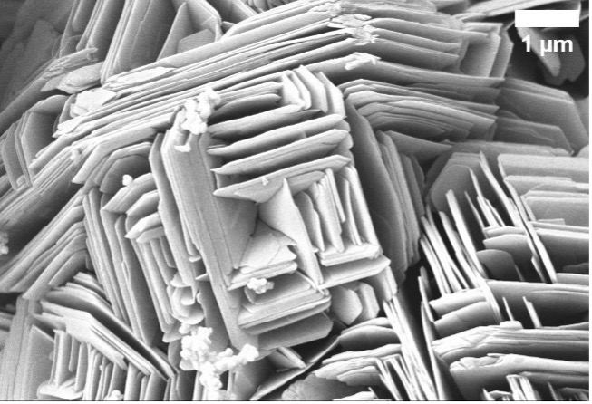 An image of a crystal obtained through electron diffractometry