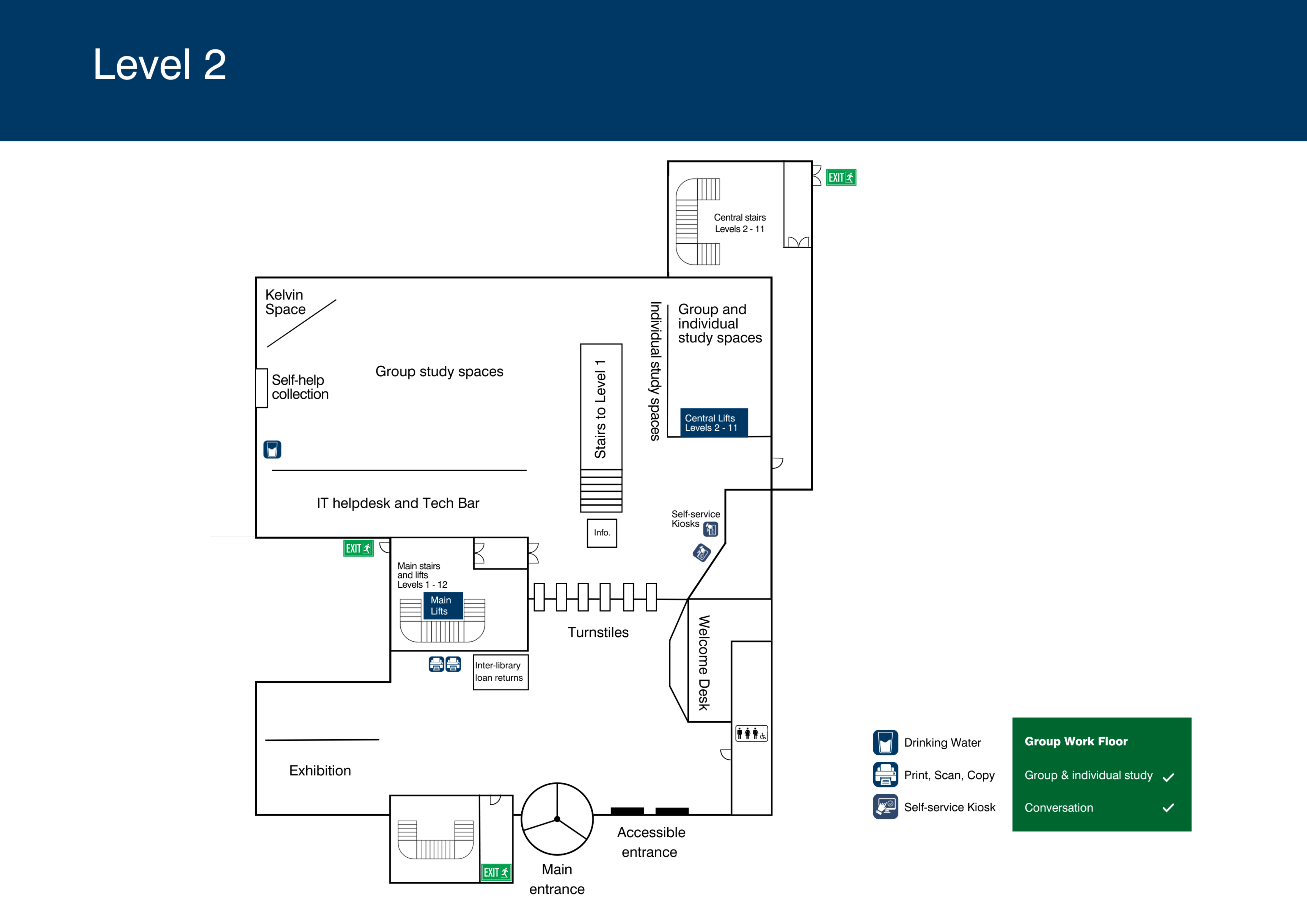 Library level 2 floorplan