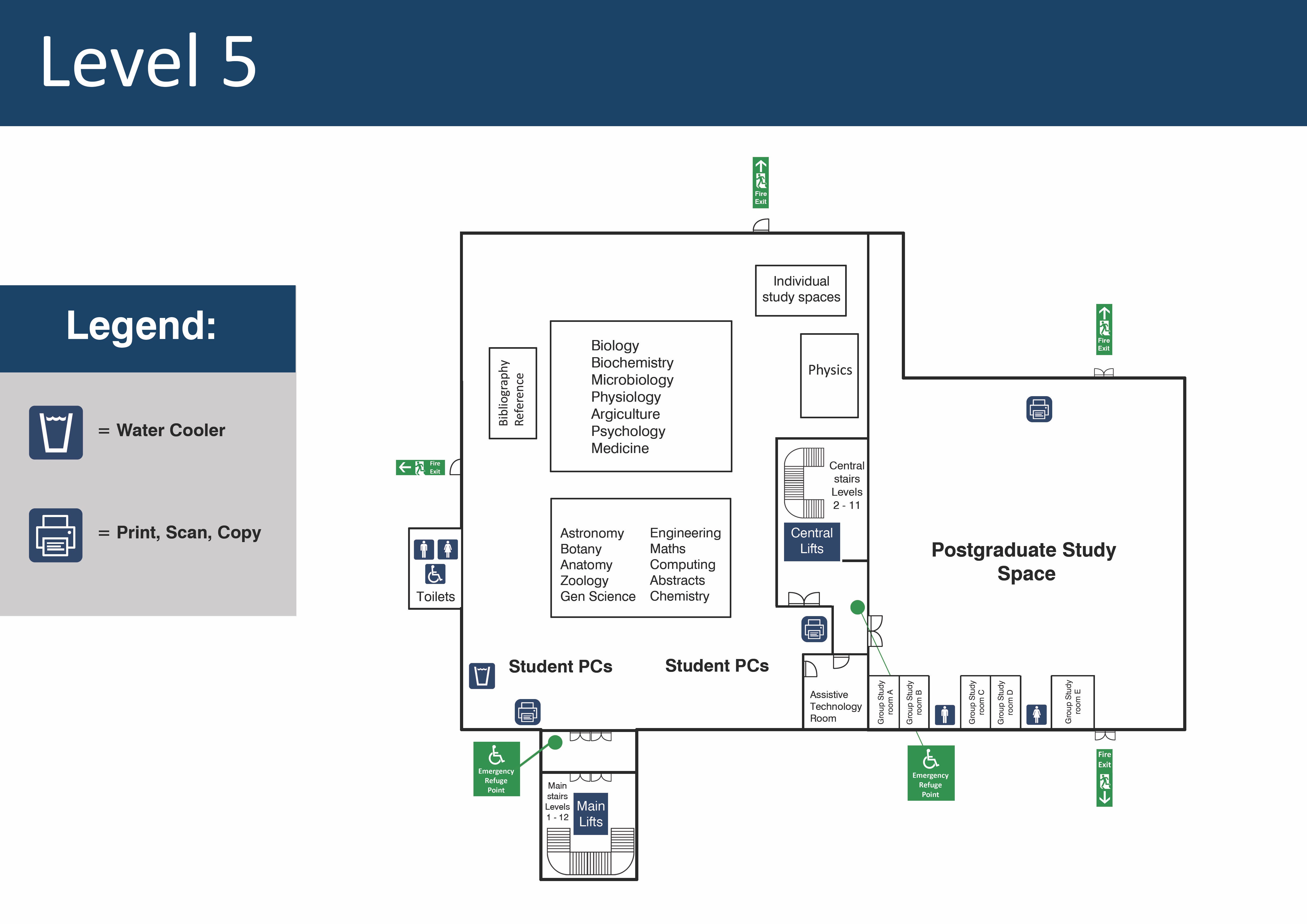 Library level 5 floorplan