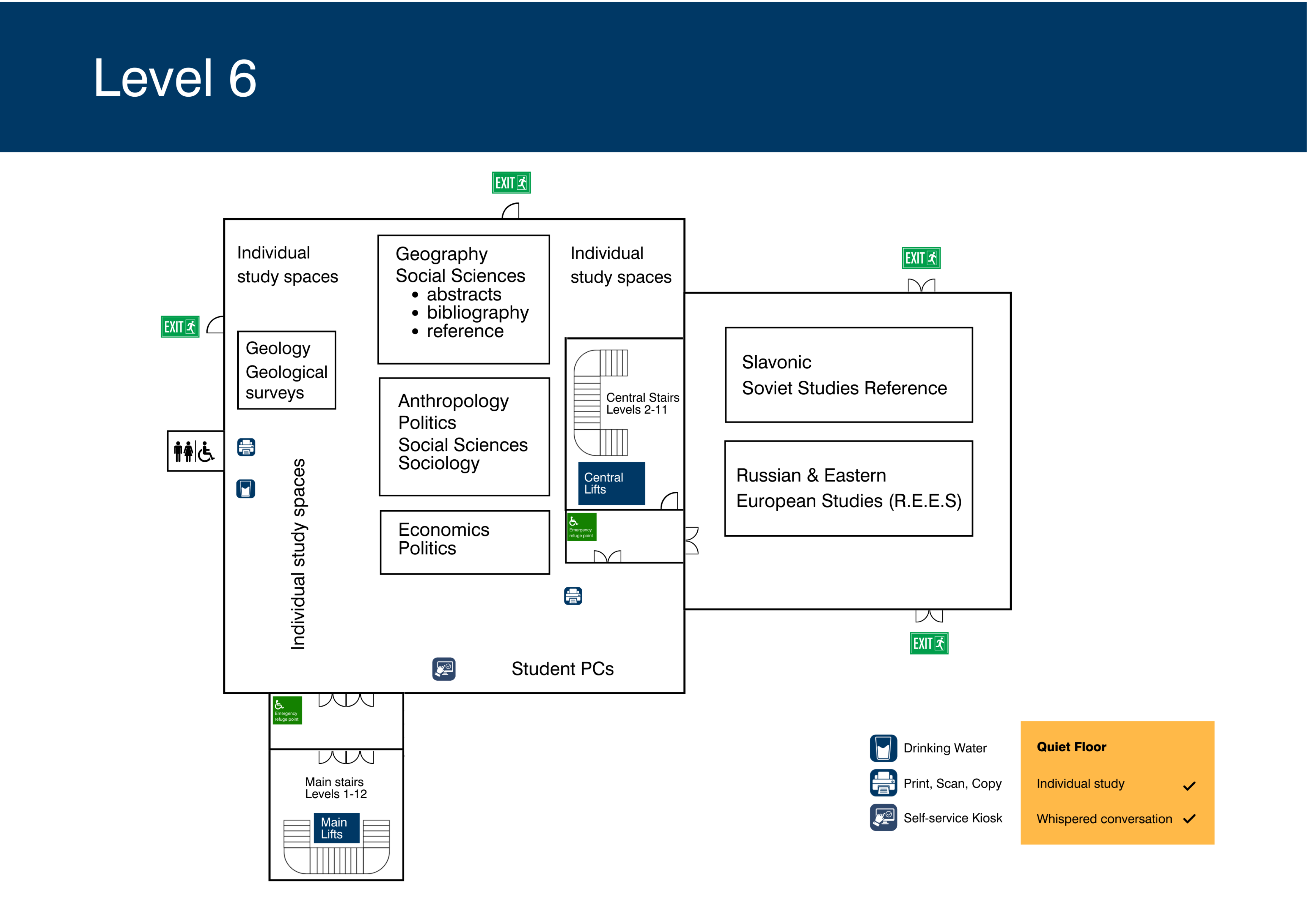 Library level 6 floorplan