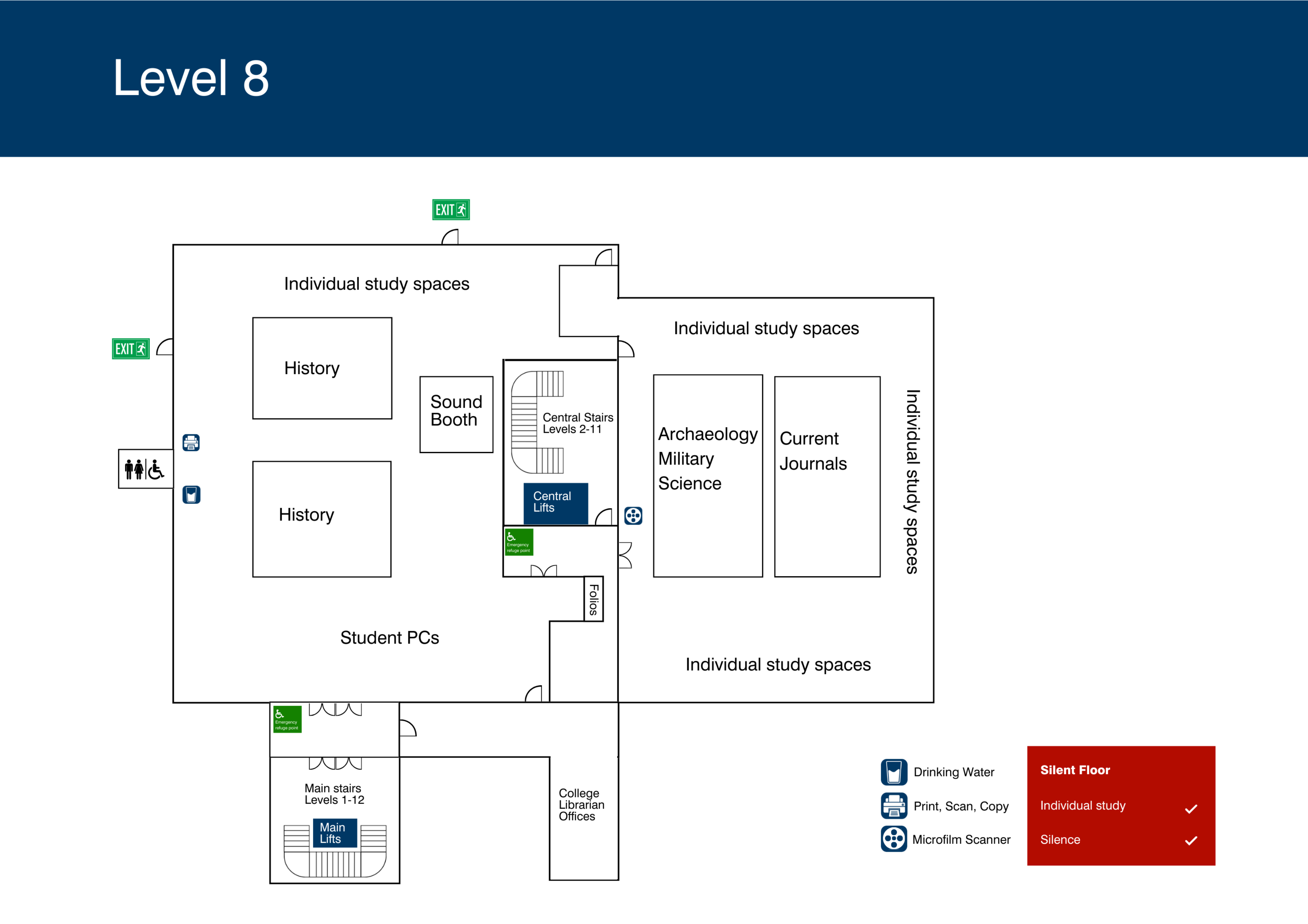 Library level 8 floorplan