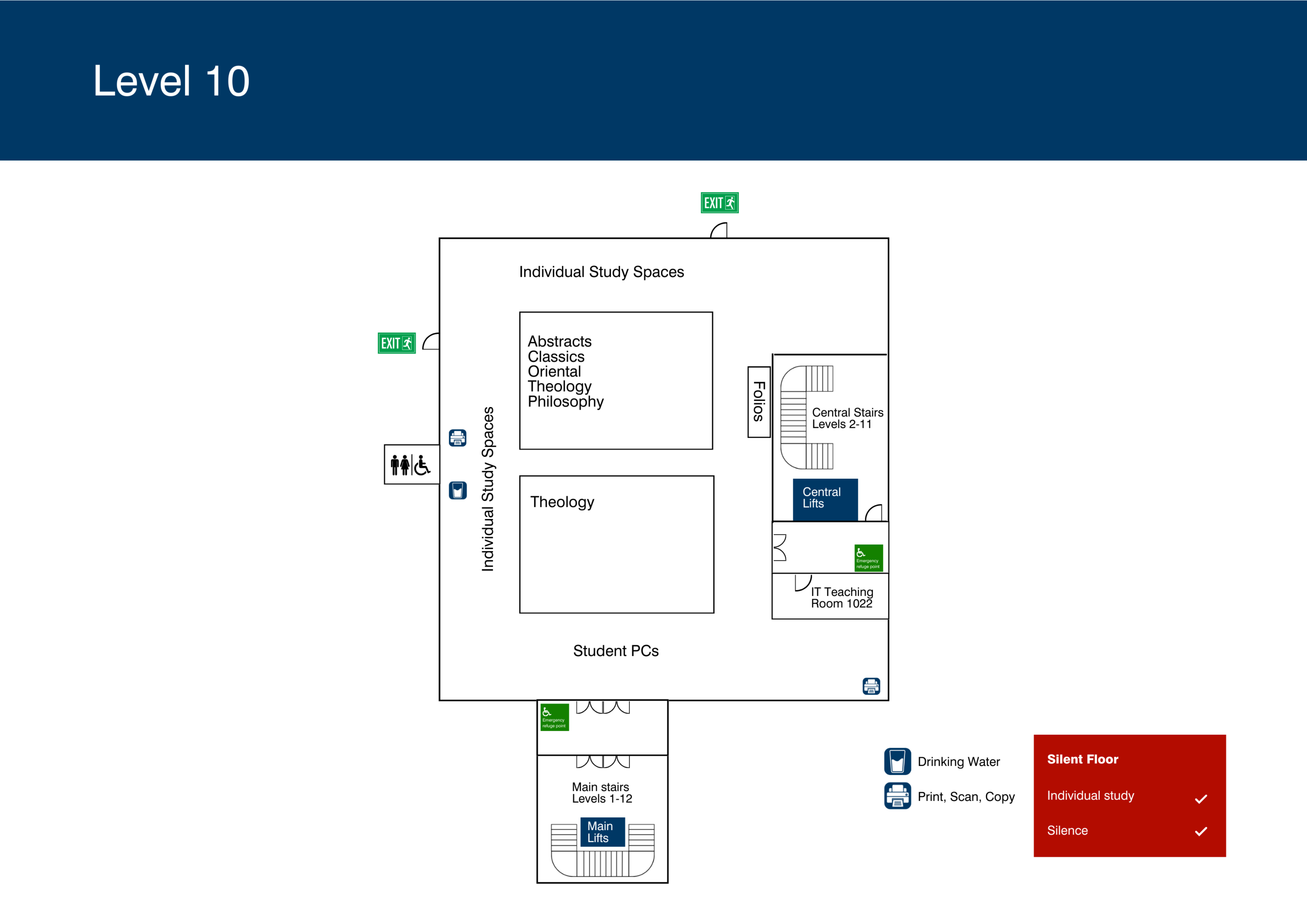 Library level 10 floorplan