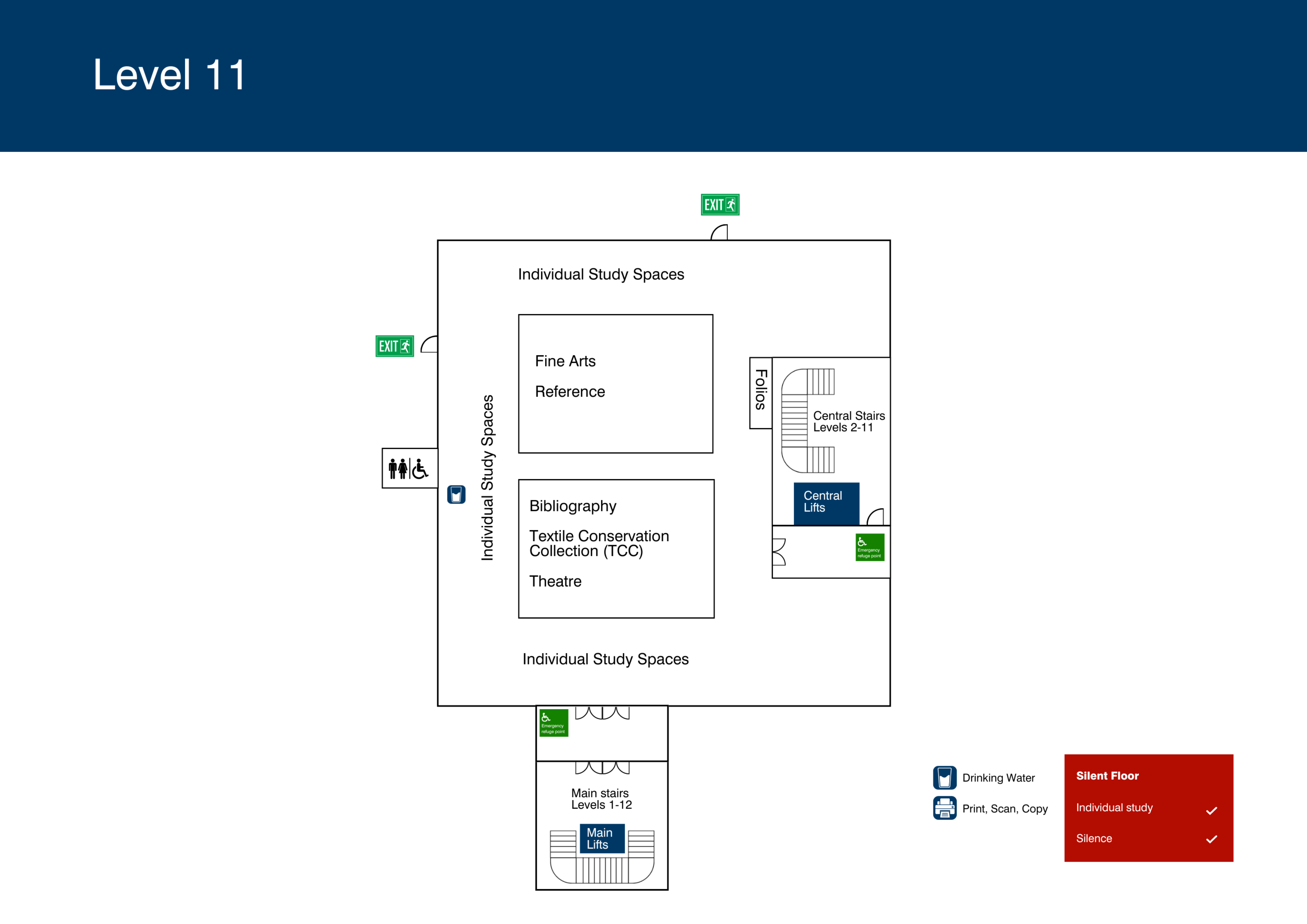 Library level 11 floorplan