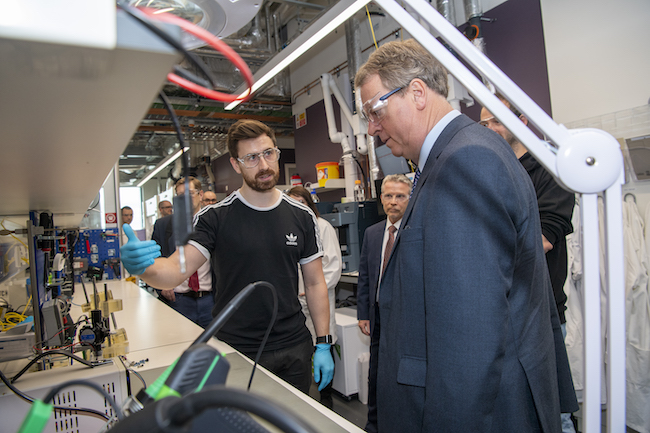 Alister Jack MP receives a tour of the labs of Chemify Ltd