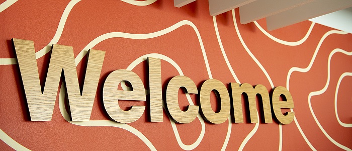 An image of the Welcome sign in Clarice Pears